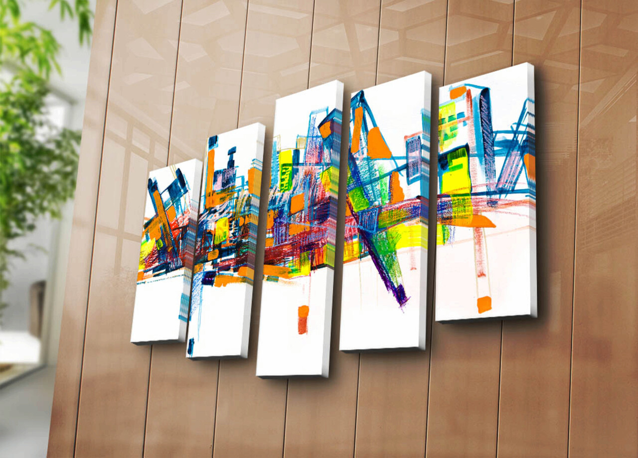 Tablou decorativ, 5PATK-202, 19 x 70 cm, Multicolor - imagine 5